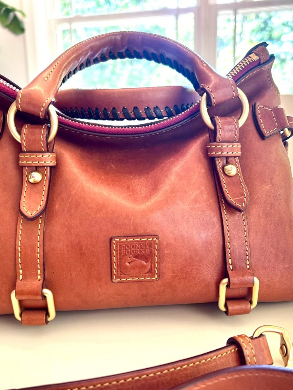 Dooney & Bourke Florentine Satchel Mini Bag with signature Interior. - Picture 10 of 13